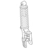 E-Z-GO OEM SVC Strut Assembly for golf carts, premium suspension upgrade component, showing the metal strut with mounting points.