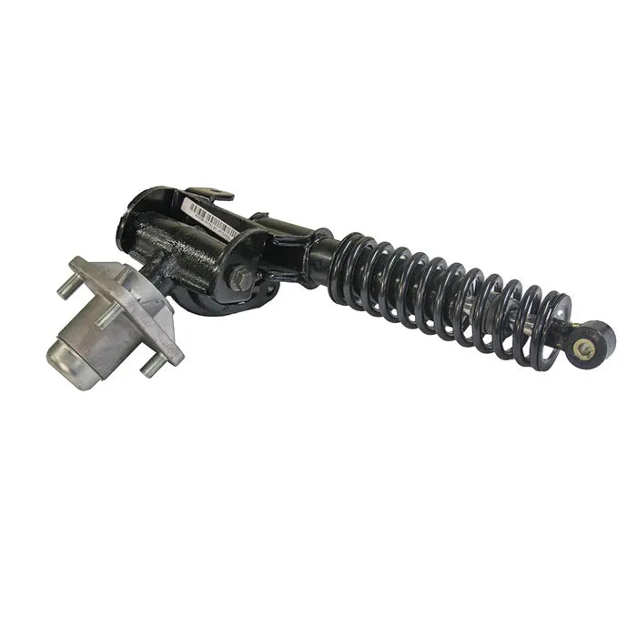 E-Z-GO OEM golf cart strut shock, model 634705, black metal component with mounting points for suspension repair.