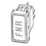 E-Z-GO Contura XI FNR rocker switch for Valor 48V golf carts, OEM replacement part, with black rocker design.