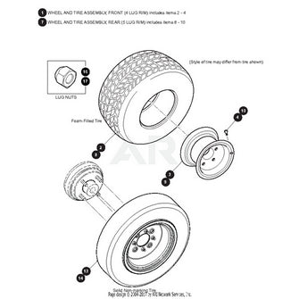 E-Z-GO Pneumatic Tire And Wheel Assembly 670355 OEM Replacement For Golf Carts 4x8 Smooth Ride