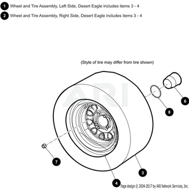 OEM E-Z-GO Desert Eagle Tire 23x10-12 For Golf Carts PN EZGO-23X10-12 High Traction - Rainier Parts