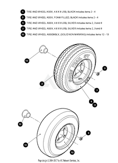 E-Z-GO OEM Tire Wheel Assembly 665639 4x8 For Golf Carts