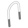 E-Z-GO OEM U bolt for golf cart suspension, durable replacement part, shown in black with threaded ends for secure fit.