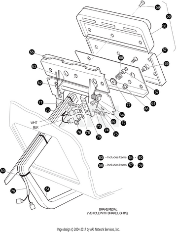 E-Z-GO brake pedal weldment replacement part for golf carts, shown in black metal with mounting points for easy installation.