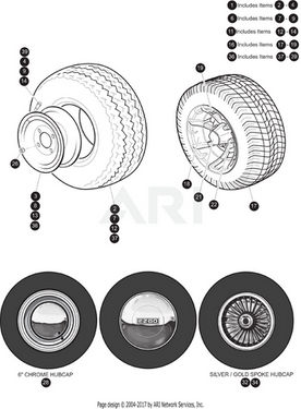EZGO 608604 OEM 6 Inch Baby Moon Wheel Cover For Golf Carts Durable Wheel Rim Accessory