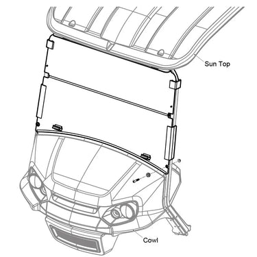 OEM EZ-GO Split Short Windshield Kit For Golf Carts 10011929 High Quality Weather Shield