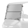 E-Z-GO OEM split windshield for golf carts with tint and UV blocking, providing weather protection and glare reduction.