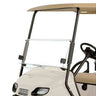 E-Z-GO OEM split windshield kit for golf carts, featuring adjustable airflow vents and weather debris protection.
