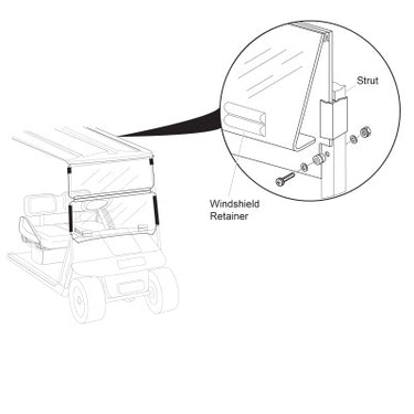 E-Z-GO OEM Windshield Kit Clip On Clear Split 75534G01 for Golf Carts Weather Shield