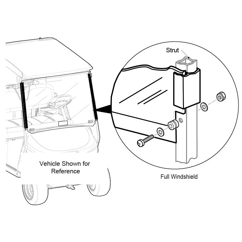 E-Z-GO OEM Windshield Kit 75536G01 Clip On Frameless Clear for Golf Carts Replacement