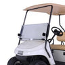 E-Z-GO TXT OEM split windshield refresh kit with tinted glass for golf carts, featuring durable fit and glare reduction.