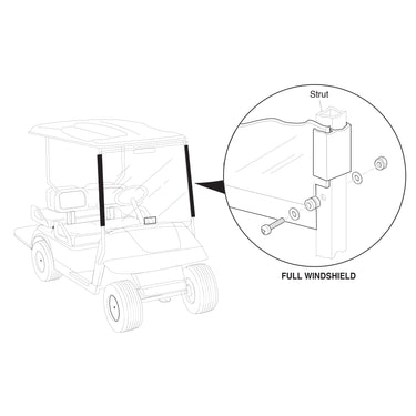 EZGO OEM Clip On Clear Shield 75524G02 For Caddy On Golf Carts Weatherproof Visor Upgrade