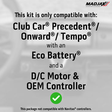 MadJax® Kinect™ Display Screen Kit for Club Car Precedent/Tempo/Onward w/ Eco Battery & OEM DC Controller, 25-324