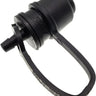 Flow Rite BA-QDV-505 battery coupler with quarter-inch male barb and dust cover, leak-proof connection for EV and DIY projects.