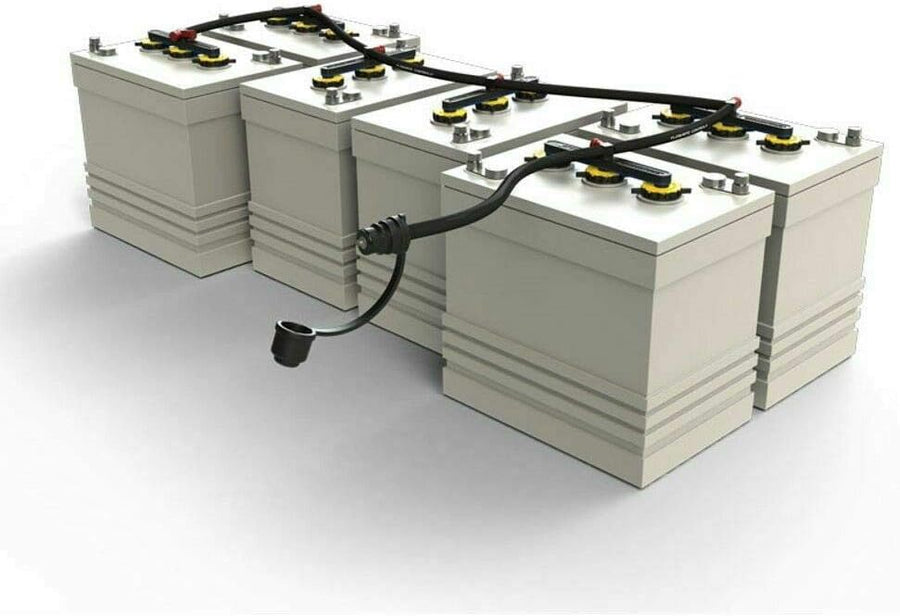 Flow-Rite BG-U36V-1G 36V battery maintenance kit coupler for six 6V batteries, suitable for RVs and off-grid power systems.