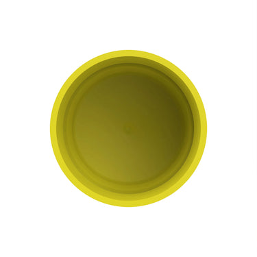 JOHN DEERE M143338 Wheel Cap - Durable Wheel Cover, highlighting an underside view of the yellow cap, illustrating its design and durability.
