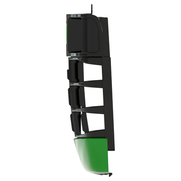 Side angle of the John Deere LVA11379 Front Hood Grille, highlighting its sturdy construction and compatibility with various John Deere models.