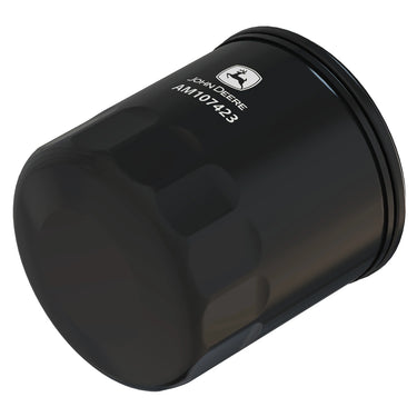 John Deere AM107423 engine oil filter for farm machinery and industrial equipment, featuring premium filtration.