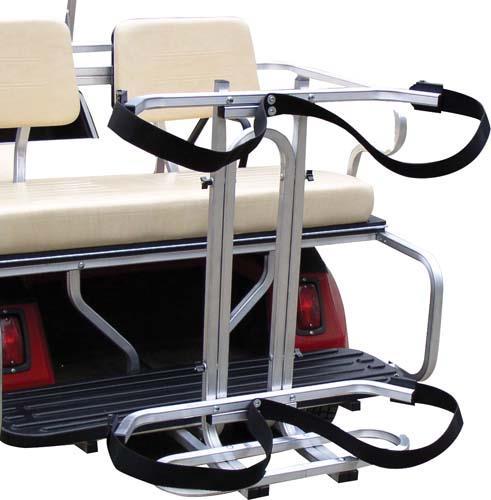Nivel Bag Rack N28770 in black anodized aluminum, durable and sleek organizer for home, office, or retail spaces.