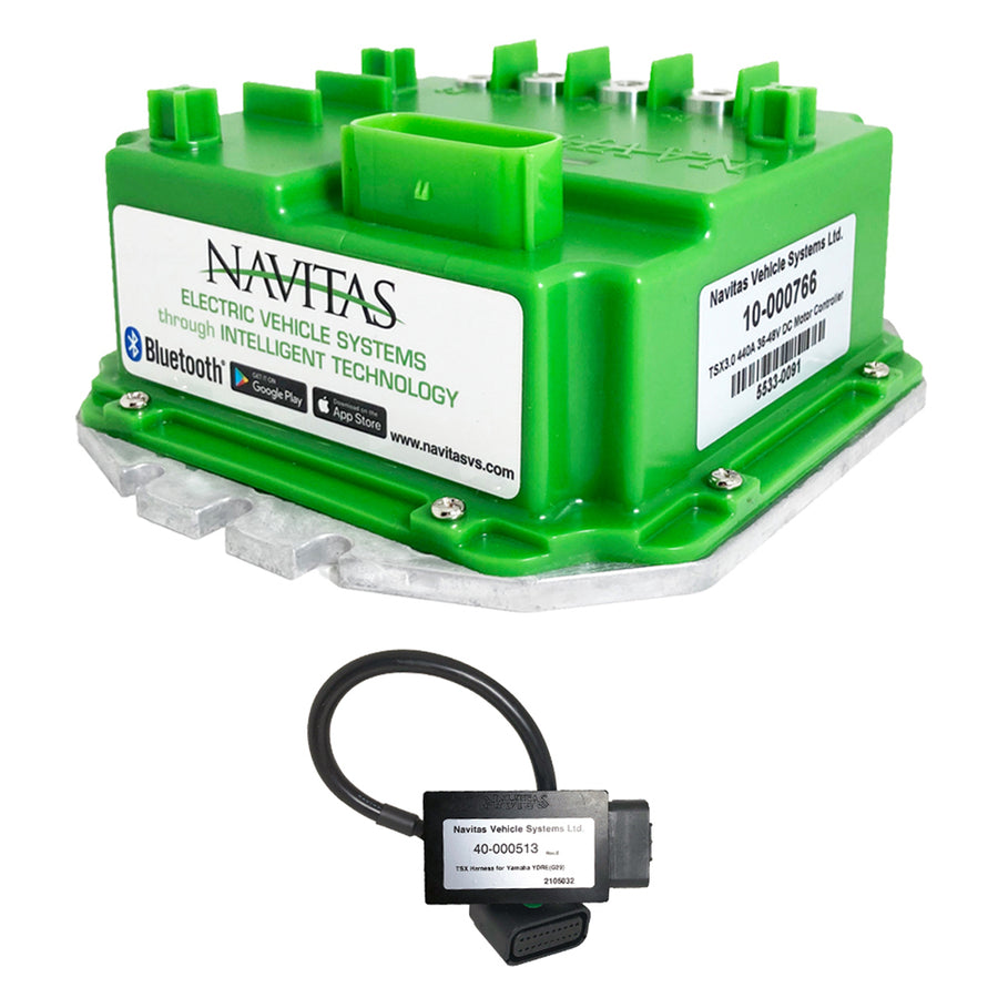 Nivel Navitas 440A Bluetooth DC Controller for Yamaha G22 G29 golf carts, with control interface and connectivity features.