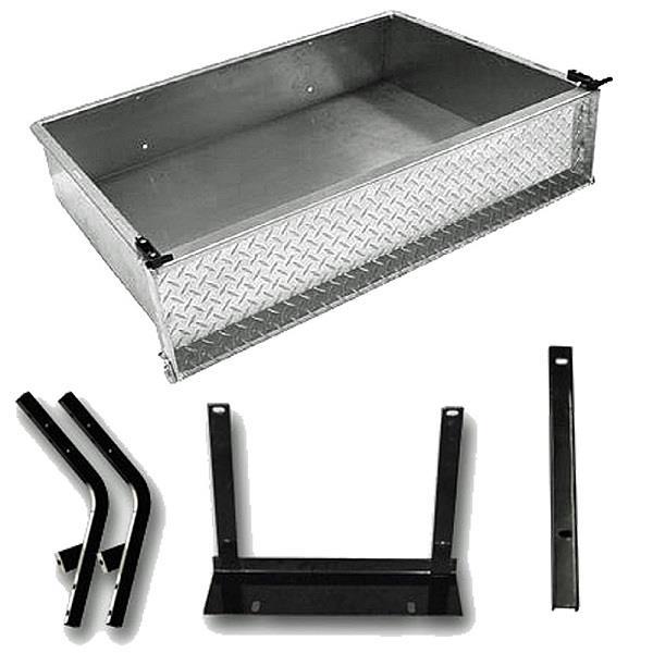 Nivel GTW aluminum cargo box kit for Yamaha G14 to G22 golf carts, durable lightweight storage accessory.