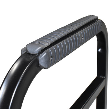 Nivel GTW Deluxe Grab Bar N01-200 with upper support for secure mobility assistance, mounted on a bathroom wall.