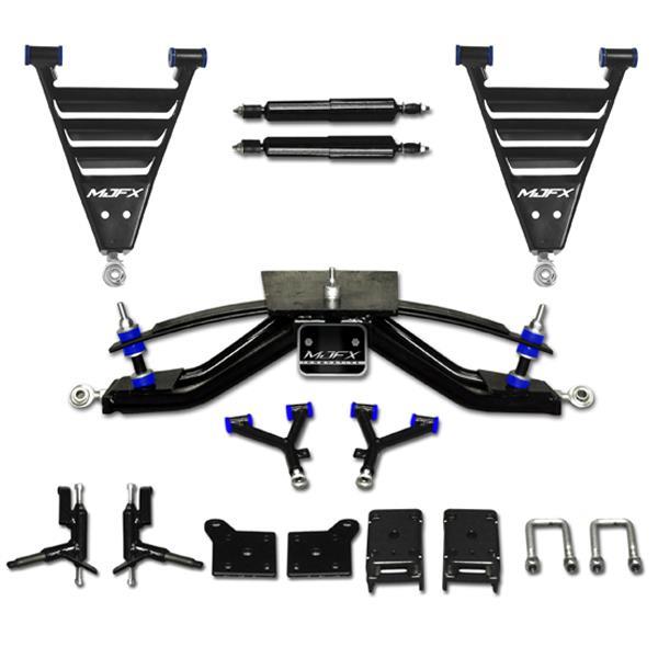 Nivel EZGO RXV 6 Inch HD Lift Kit for golf carts, heavy-duty upgrade by MadJax, shown in an outdoor setting.
