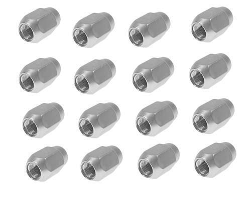 Nivel Chrome Lug Nut Set 1/2-20 for golf cart wheels, 16-piece durable chrome finish wheel fasteners, secure wheel attachment.