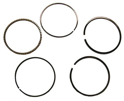 Nivel piston and ring assembly for EZGO 4-cycle golf cart engine, part N4573, showing the piston and rings assembled.