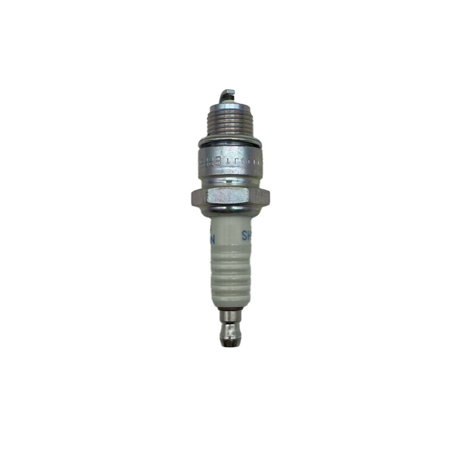 Nivel NGK BP5HS spark plug for golf carts, showing the ignition component with metal tip and ceramic insulator.