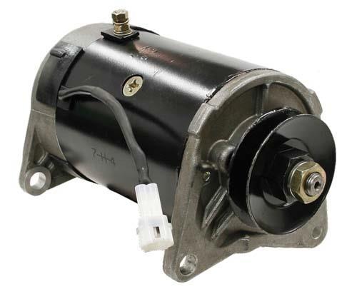 Nivel N31600 AMD Nidec Starter Generator for Yamaha G16, G22, G29 golf carts, showing the compact motor with mounting brackets.