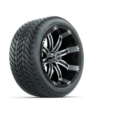 Nivel GTW Tempest Wheels 14 Inch Black Machined With Mamba Street Tires Premium Set of 4 for Cars and Trucks