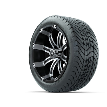 Nivel GTW Tempest Wheels 14 Inch Black Machined With Mamba Street Tires Premium Set of 4 for Cars and Trucks