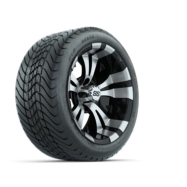Nivel GTW Vampire Black And Machined Wheels 14 Inch With GTW Mamba Street Tires Set Of 4 For Car Enthusiasts