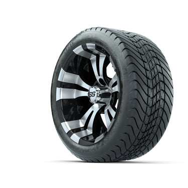 Nivel GTW Vampire Black And Machined Wheels 14 Inch With GTW Mamba Street Tires Set Of 4 For Car Enthusiasts