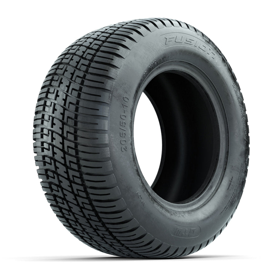 Nivel N20-042 Fusion Street tire for golf carts, 205/50-10, featuring premium traction and stable handling for smooth rides.