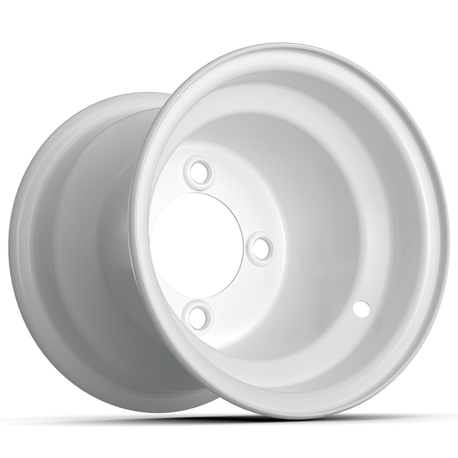 Nivel N10326 white steel wheel for golf cart, 8x7 size with 2.5 offset, durable and reliable golf cart wheel.