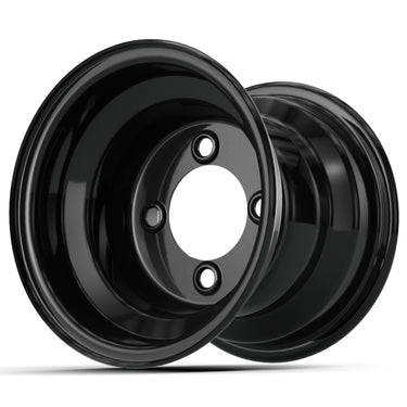 Nivel 8x7 Gloss Black Steel Wheel N28478 For Golf Carts Centered Hub Premium Durable Balanced Handling