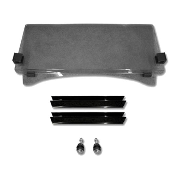 Nivel MadJax Club Car Precedent folding tinted windshield for golf carts, providing debris protection and durability.