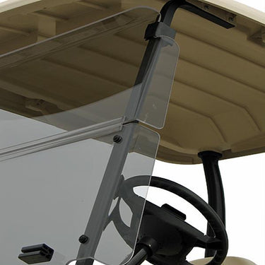 Nivel N28820 folding tinted windshield for Club Car Precedent, Onward, Tempo golf carts, providing sun protection and durability.