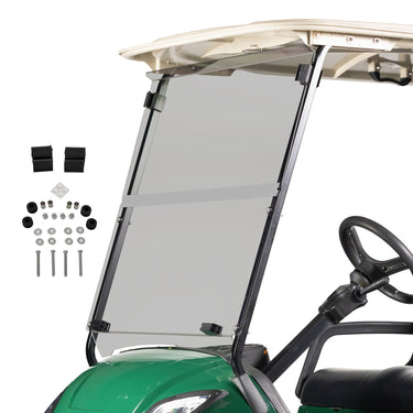 Nivel N6025 Red Dot Tinted Folding Windshield For Yamaha G29 Drive Golf Cart UV Glare Reduction