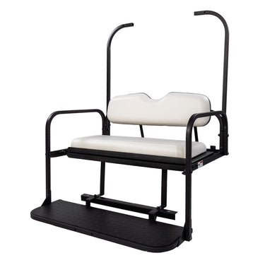 Rainier Parts Club Car DS Flip Seat Kit in white, designed for 1982-2000 models, featuring durable and stylish easy-to-install seating.