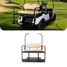 Rainier Parts Club Car DS flip seat kit with buff rear seat cushions, bolt-on design, contoured for comfort, durable golf cart upgrade.