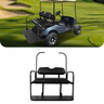 EZGO TXT Flip Seat Kit in black by Rainier Parts, durable design for golf carts, converts seat to flatbed for versatile utility.