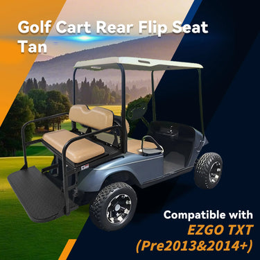 Rainier OEM EZGO TXT Golf Cart Rear Flip Flop Seat Kit OKRSKT2000-PW Tan Cushions For 1994 And Up - Rainier Parts