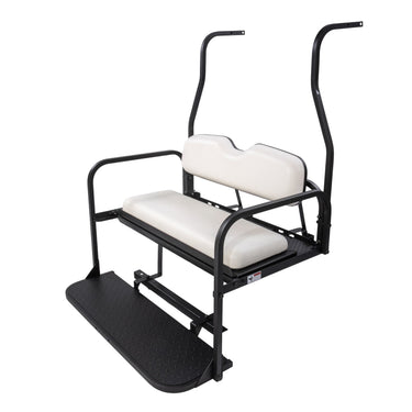 White Rainier Parts Flip Seat Kit for Club Car DS 2000 and Up, durable, easy to install golf cart seat upgrade