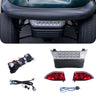 Rainier Parts Club Car Precedent LED Light Kit installed on a golf cart, showcasing 12 to 48 volt high-efficiency lighting for easy installation.