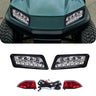 Rainier Parts Club Car Tempo LED Light Kit with headlights, taillights, harness, and mounting hardware for 12-48V Tempo golf carts.