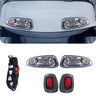 Rainier Parts LED basic light kit for EZ-GO RXV golf carts pre-2015, includes front and rear lights for 12-48V models.