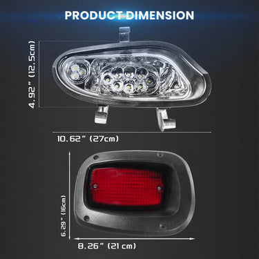 Rear view of EZ-GO TXT 2014+ LED Deluxe Light Kit 12-48 volt showcasing taillights on a golf cart.